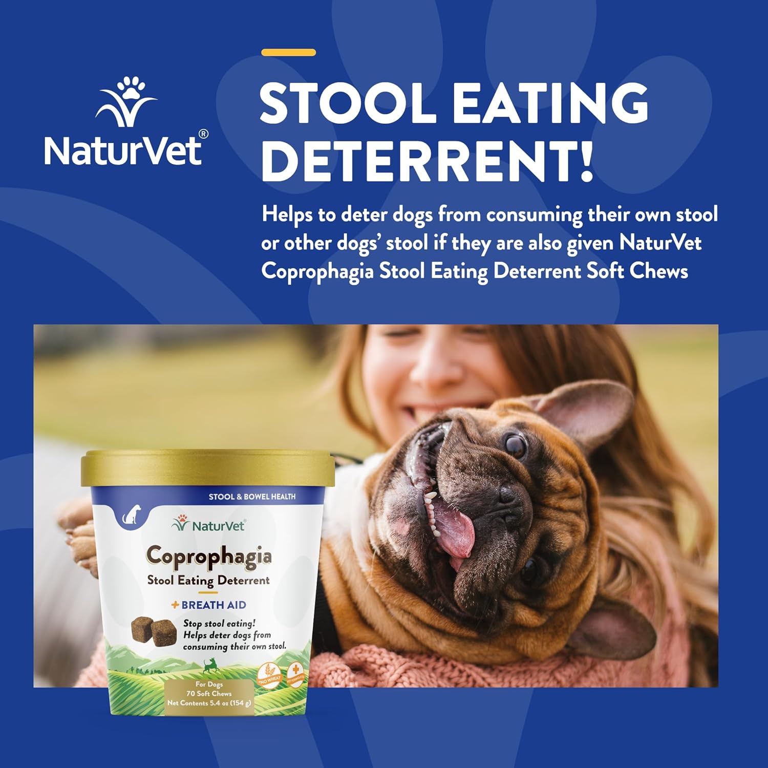 NaturVet – Coprophagia Stool Eating Deterrent Plus Breath Aid – Deters Dogs from Consuming Stool – Enhanced with Breath Freshener, Enzymes & Probiotics – 70 Soft Chews-3