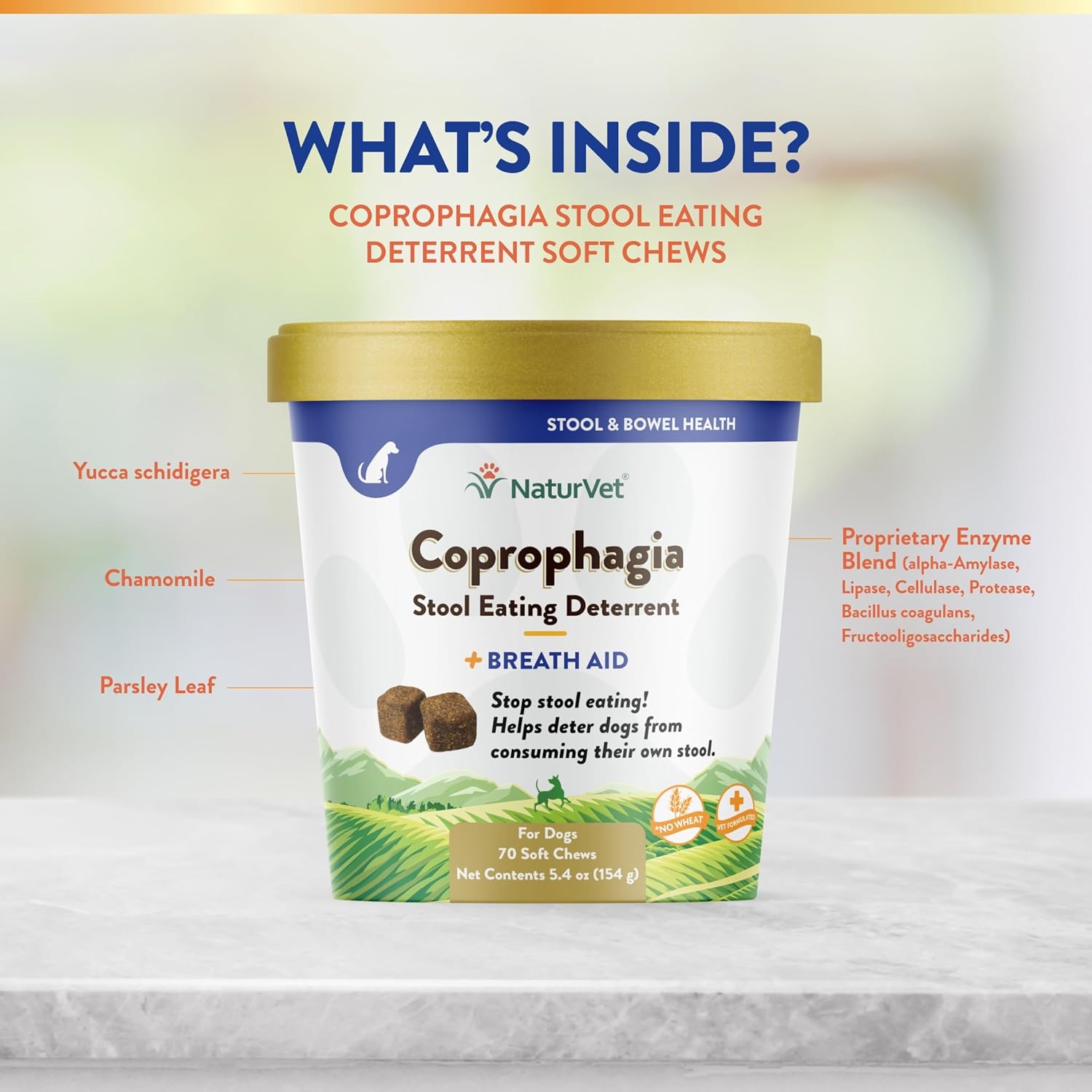 NaturVet – Coprophagia Stool Eating Deterrent Plus Breath Aid – Deters Dogs from Consuming Stool – Enhanced with Breath Freshener, Enzymes & Probiotics – 70 Soft Chews-4