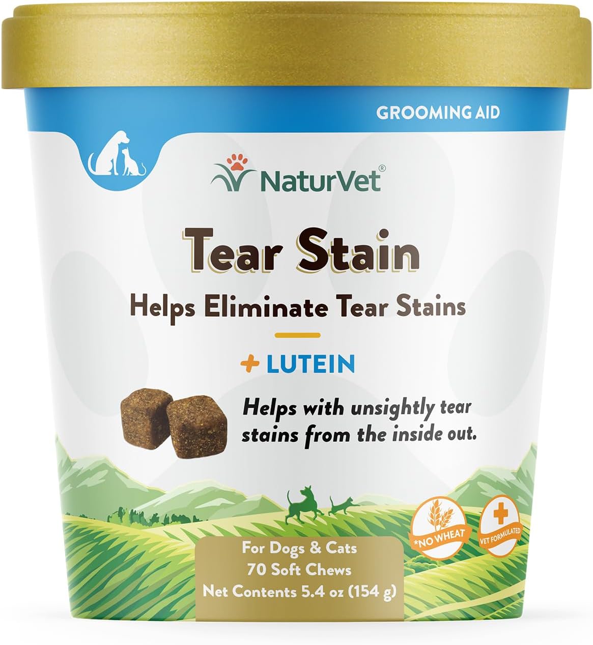 NaturVet – Tear Stain Plus Lutein – Eliminates Unsightly Tear Stains – Enhanced with Cranberry Extract, Marshmallow Root & Oregon Grape Root – for Dogs & Cats – 70 Soft Chews-0