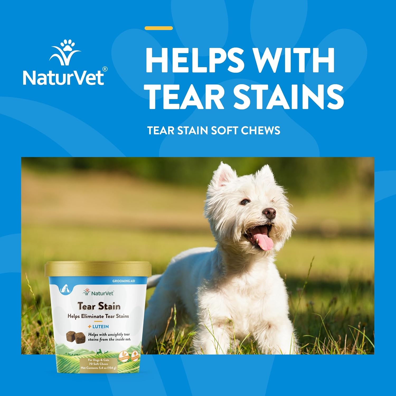 NaturVet – Tear Stain Plus Lutein – Eliminates Unsightly Tear Stains – Enhanced with Cranberry Extract, Marshmallow Root & Oregon Grape Root – for Dogs & Cats – 70 Soft Chews-3