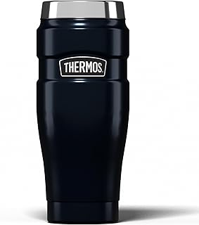 Thermos Stainless King Travel Tumbler & Multi- Purpose Flask- 470ml Insulated Hot & Cold Water Bottle for Daily Commute & Weekend Adventures - Sleek Design in Midnight Blue, 5-Year Durability