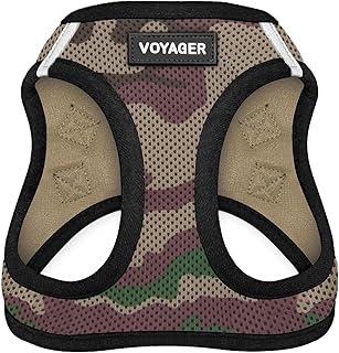 Best Pet Supplies Voyager Step-In Air Dog Harness – All-Weather Mesh Step-In Vest Harness for Small and Medium Dogs - Army Base, M