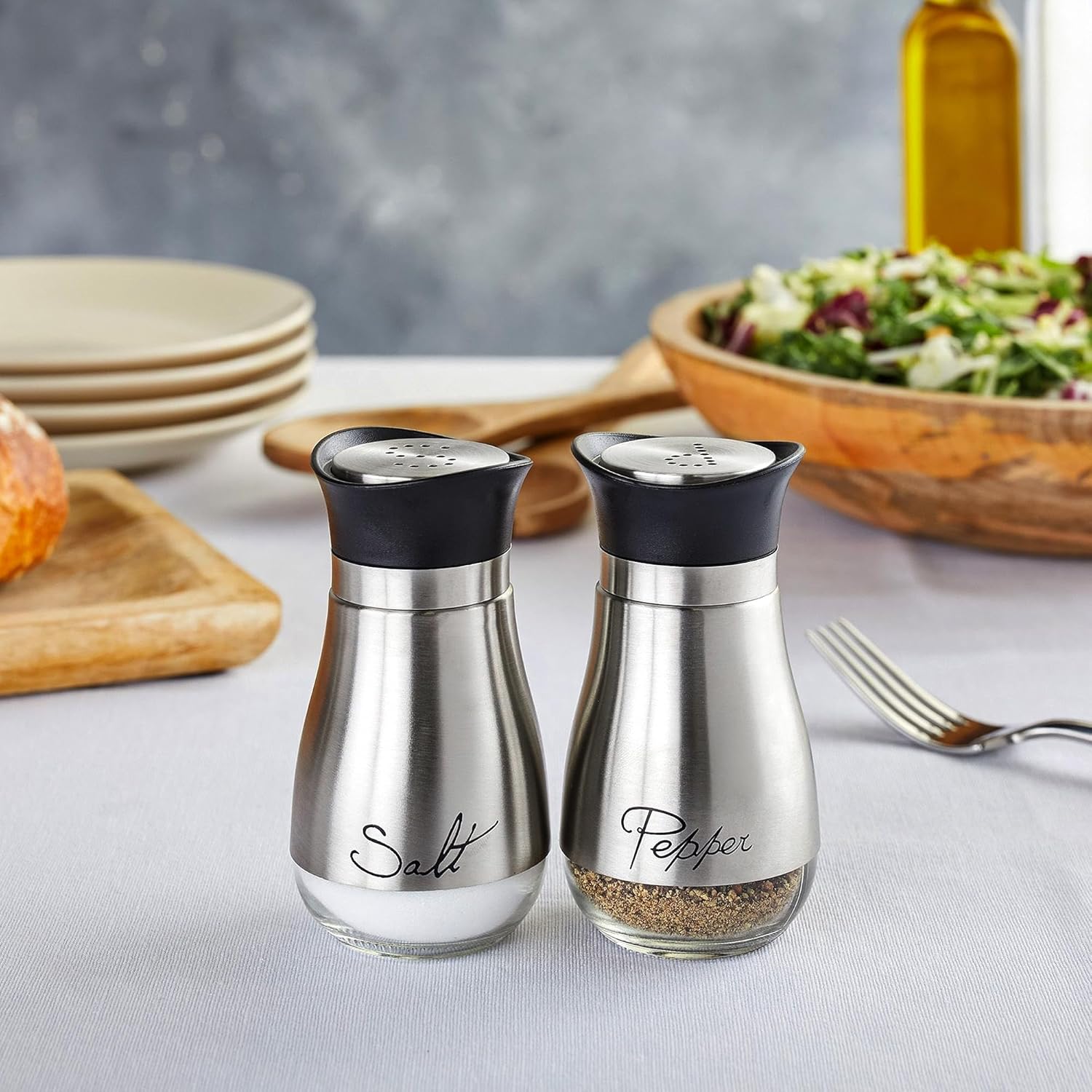 Juvale Salt and Pepper Shakers, Stainless Steel, 4 Inch-4