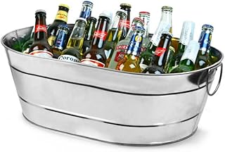 bar@drinkstuff Galvanised Steel Oval Party Tub Large for a Rustic Drinks Service