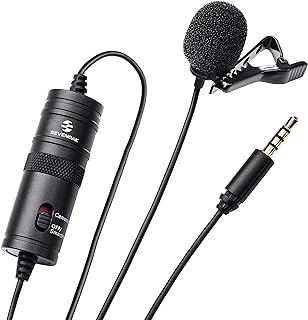 Boya BY-M1 Clip-On Microphone for DSLR Camera/Smartphone/Camcorder/Audio Recorders - Black