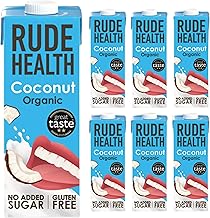 Rude Health 6 x 1 Litre Organic Coconut Dairy-Alt Milk, 100% Natural Organic Drink, Lactose Free, Dairy Free & Gluten-Free, No Added Sugar, Award-Winning, Healthy & Vegan, 100% Recyclable Packaging