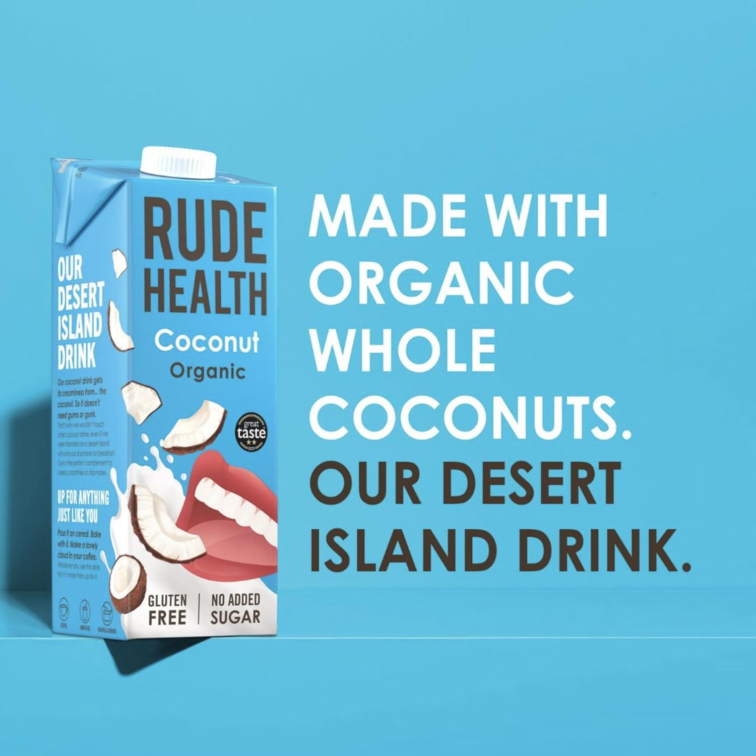 Rude Health 6 x 1 Litre Organic Coconut Dairy-Alt Milk, 100% Natural Organic Drink, Lactose Free, Dairy Free & Gluten-Free, No Added Sugar, Award-Winning, Healthy & Vegan, 100% Recyclable Packaging-1