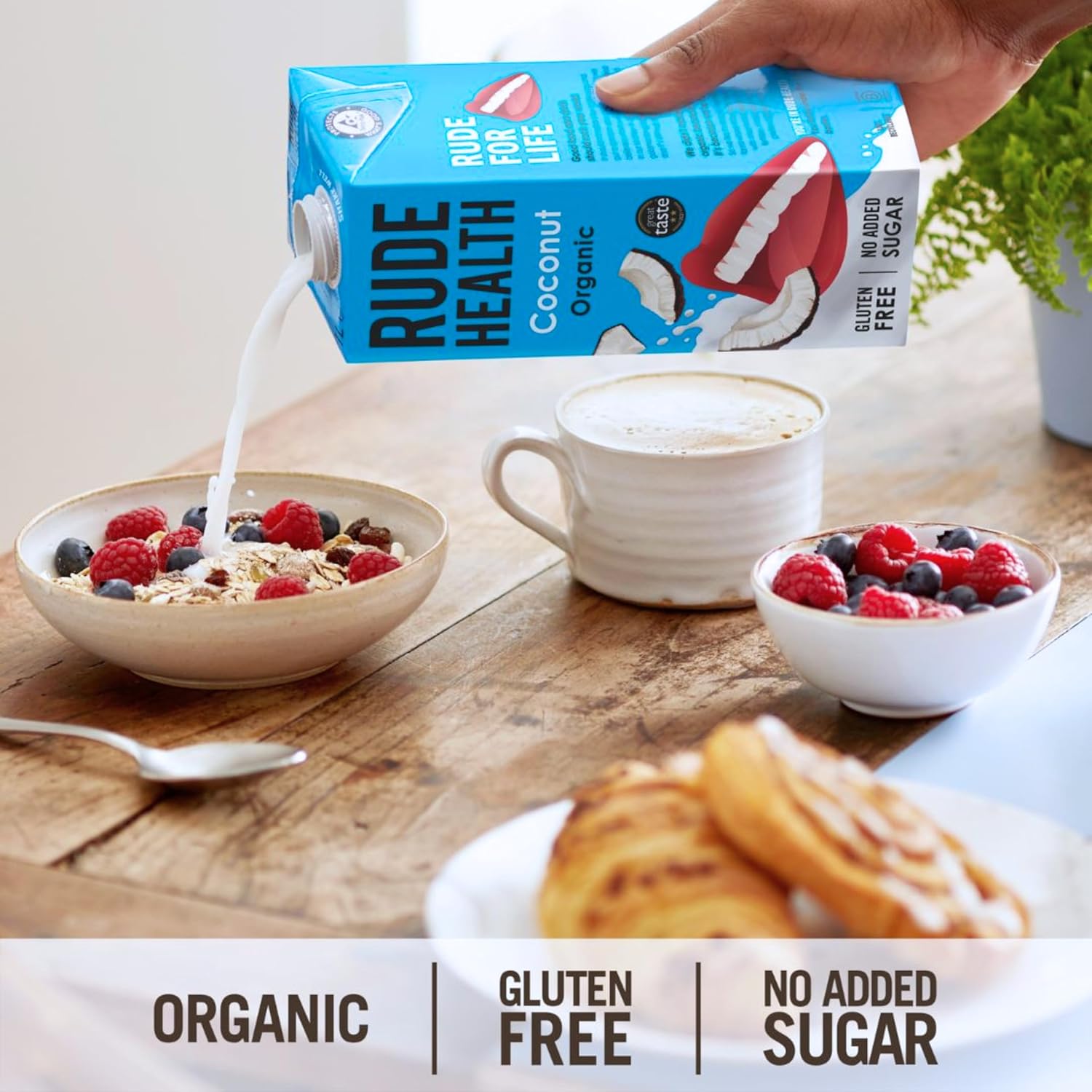 Rude Health 6 x 1 Litre Organic Coconut Dairy-Alt Milk, 100% Natural Organic Drink, Lactose Free, Dairy Free & Gluten-Free, No Added Sugar, Award-Winning, Healthy & Vegan, 100% Recyclable Packaging-3