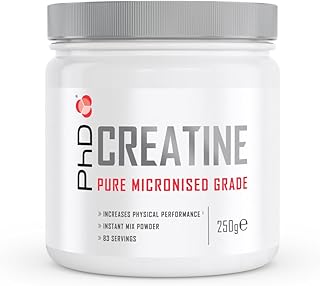 PhD Nutrition 100% Micronised Creatine Monohydrate Powder | Improved Strength and Performance During Exercise, 250g