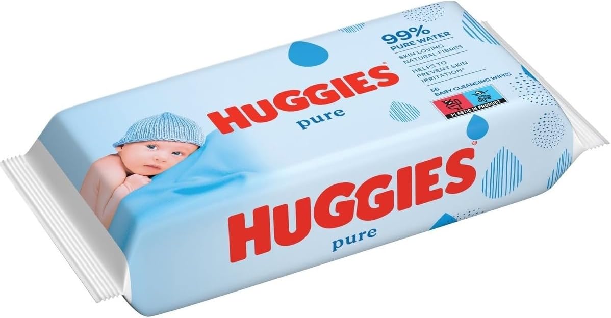 Huggies Pure, Baby Wipes, 18 Packs (1008 Wipes Total) - 99 Percent Pure Water Wipes - Fragrance Free for Gentle Cleaning and Protection - Natural Wet Wipes-2