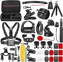 NEEWER 50 in 1 Action Camera Accessory Kit Compatible with GoPro Hero 12 11 10 9 DJI OSMO 4 3 2 Insta360 X3 X2 GO 3 SJCAM DBPOWER AKASO VicTsing APEMAN WiMiUS QUMOX Lightdow Campark Sony Sports DV