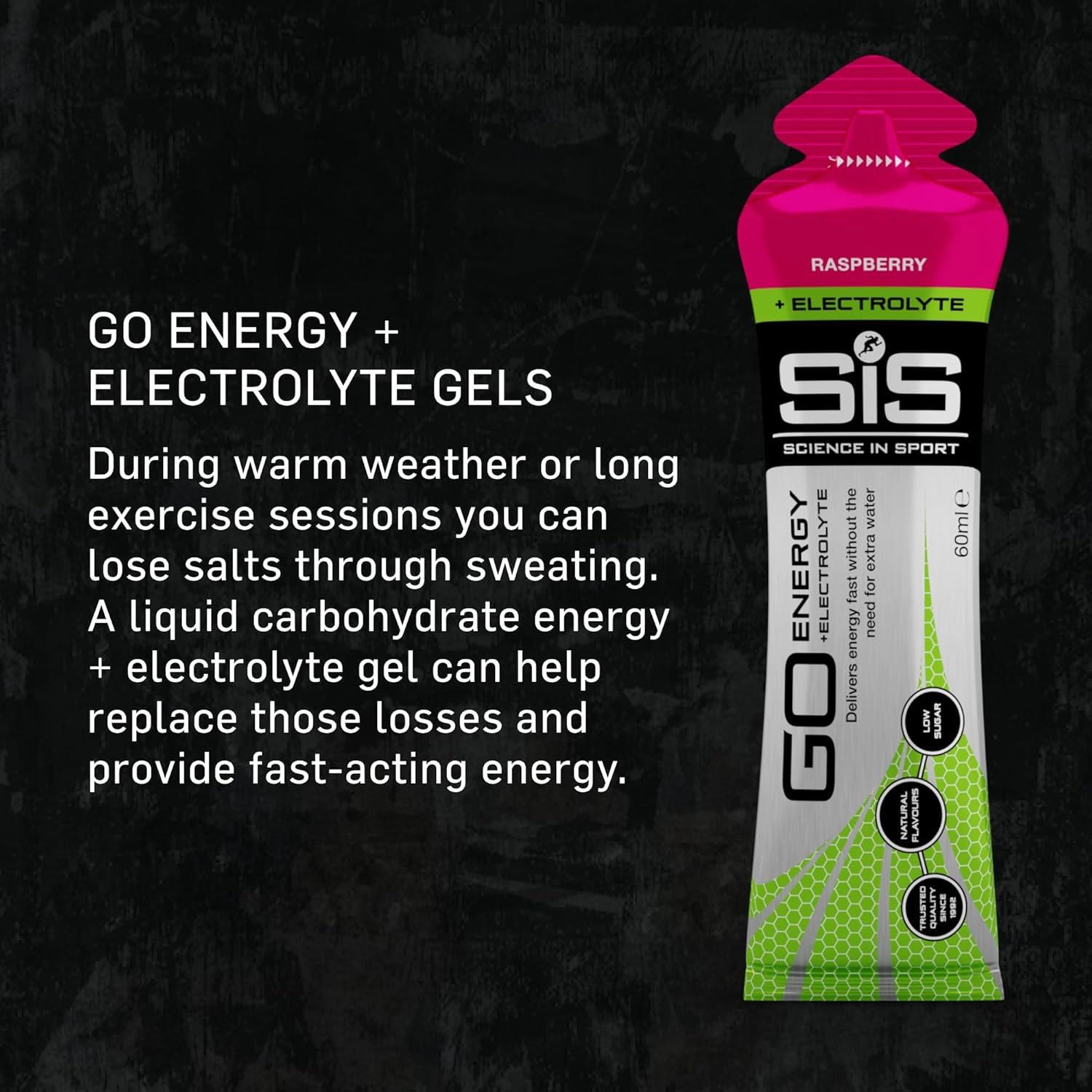 Science in Sport Go Isotonic Energy Gel with Electrolyte, Gels for Running/Cycling, Rasberry, 60 ml (30 Pack)-1