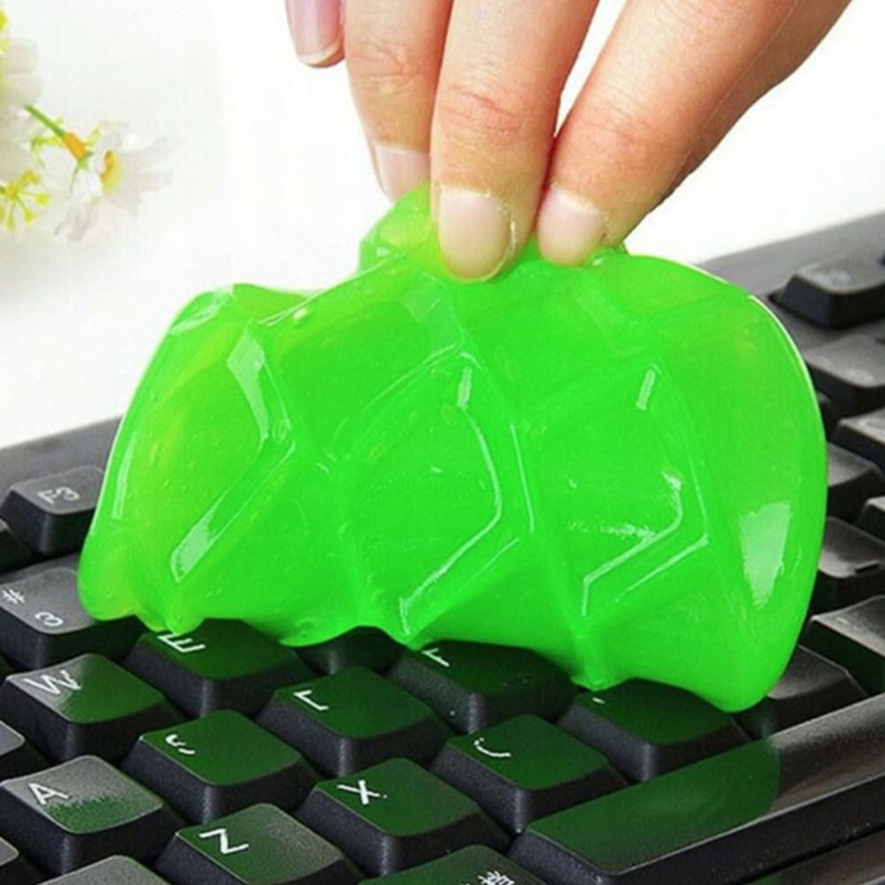 TRIXES Super Putty Keyboard Cleaner - Dust Dirt Remover for your PC, Computer, Mobile, Car Cleaning Products, Car Accessories, Gadgets for Men- Reusable Putty Interior Car Gadgets (Green)-2