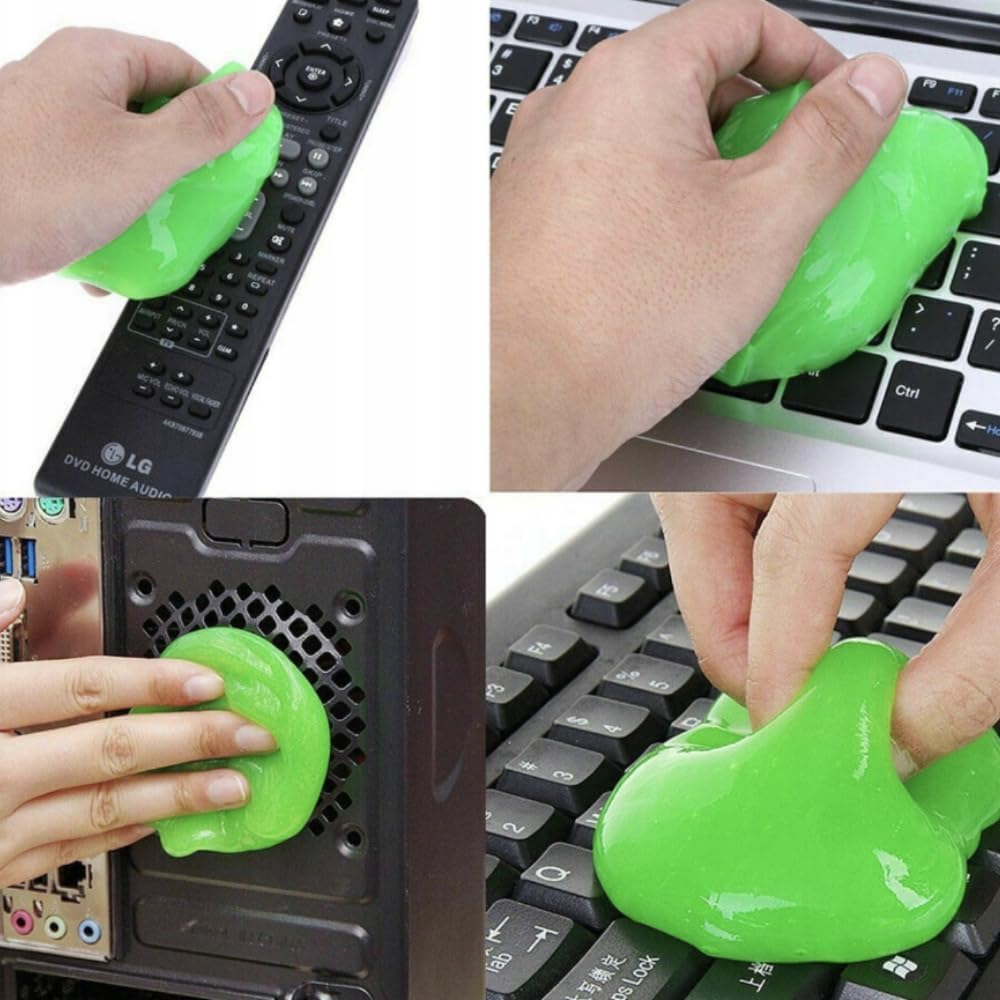 TRIXES Super Putty Keyboard Cleaner - Dust Dirt Remover for your PC, Computer, Mobile, Car Cleaning Products, Car Accessories, Gadgets for Men- Reusable Putty Interior Car Gadgets (Green)-3