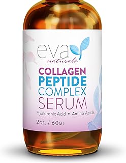 Collagen Peptide Complex Serum by Eva Naturals (60ml) - Best Anti-Aging Face Serum Reduces Wrinkles and Boosts Collagen - Heals and Repairs Skin while Improving Tone and Texture