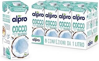 Alpro Coconut Plant-Based Long Life Drink, Vegan & Dairy Free, 1L (Pack of 8)(packaging may vary)