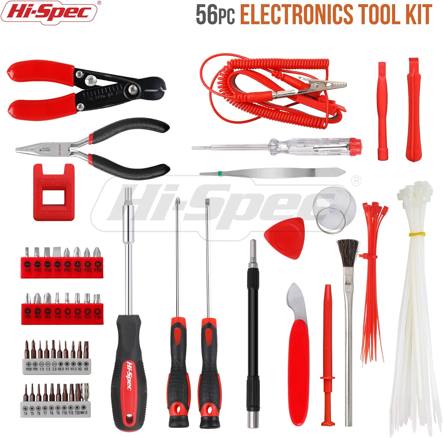 Hi-Spec 56pc Electronics Repair & Opening Tool Kit Set for Laptops, Devices, Computers, PC Building & Gaming Accessories. Precision Small Screwdrivers with Pry Tools-1