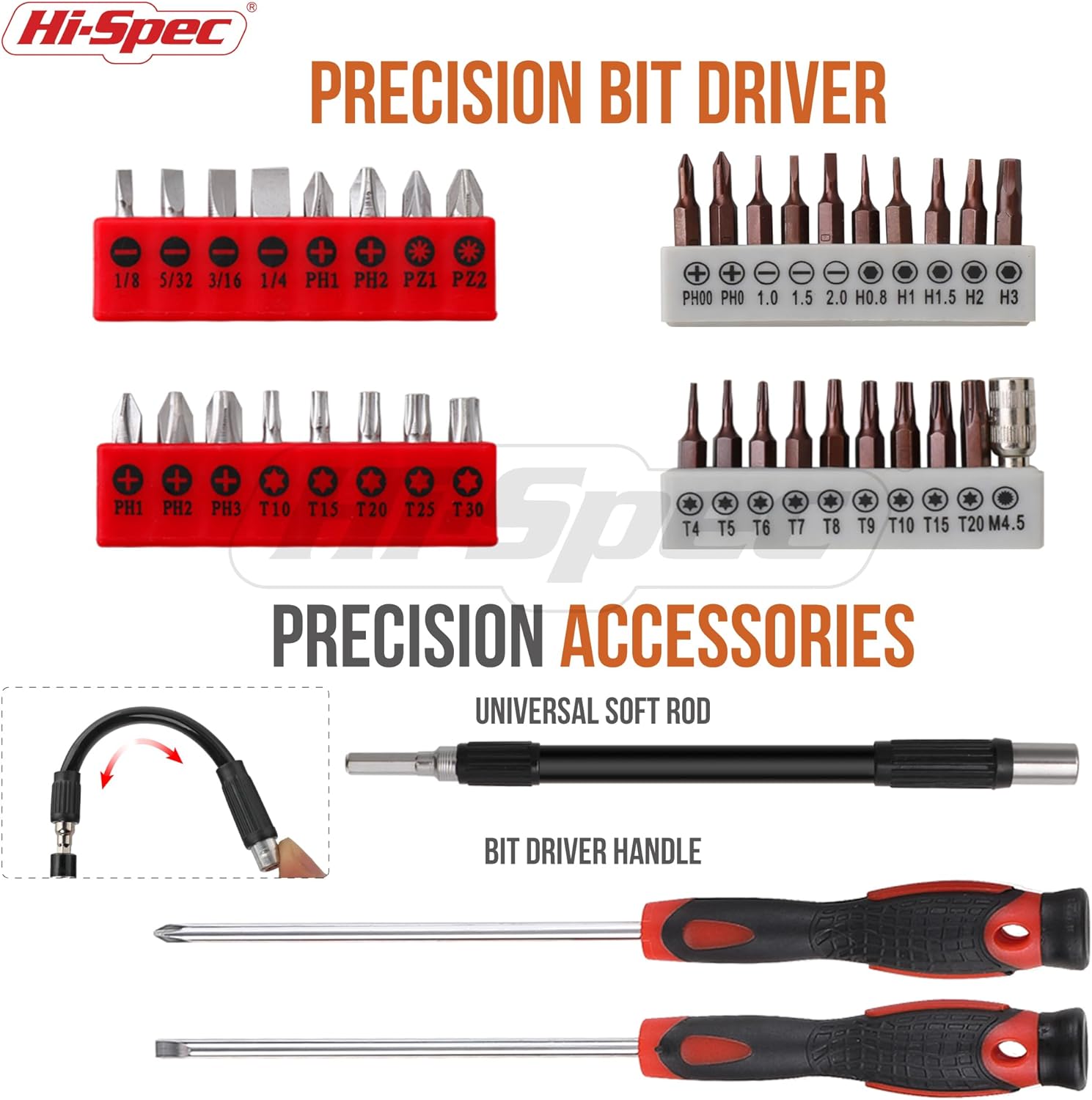 Hi-Spec 56pc Electronics Repair & Opening Tool Kit Set for Laptops, Devices, Computers, PC Building & Gaming Accessories. Precision Small Screwdrivers with Pry Tools-2