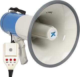 VONYX MEG060 60W Megaphone with Handheld Microphone & Siren - High-Power Loud Hailer, Mega Phone Speaker with Mic for Events, Emergency, Crowd Control, Megaphones, Loudhailer, Mega Phone