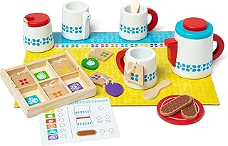 Melissa & Doug Steep & Serve Wooden Toy Tea Set | Wooden Toys | Pretend Play | Wooden Food | 3+ | Gift for Boy or Girl