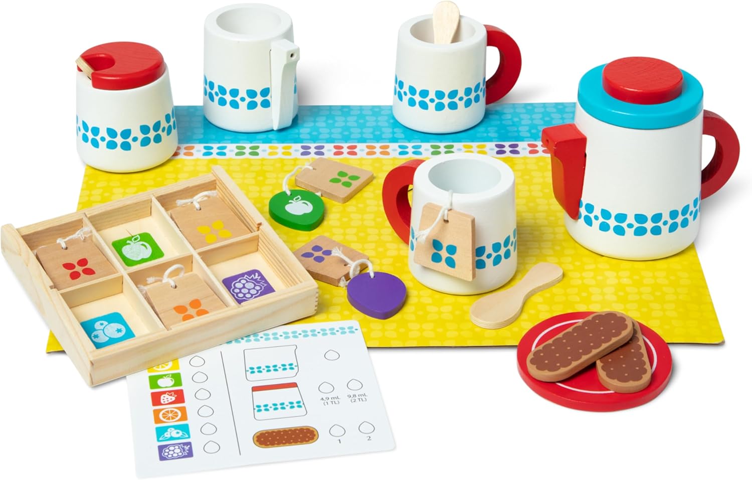 Melissa & Doug Steep & Serve Wooden Toy Tea Set | Wooden Toys | Pretend Play | Wooden Food | 3+ | Gift for Boy or Girl-0