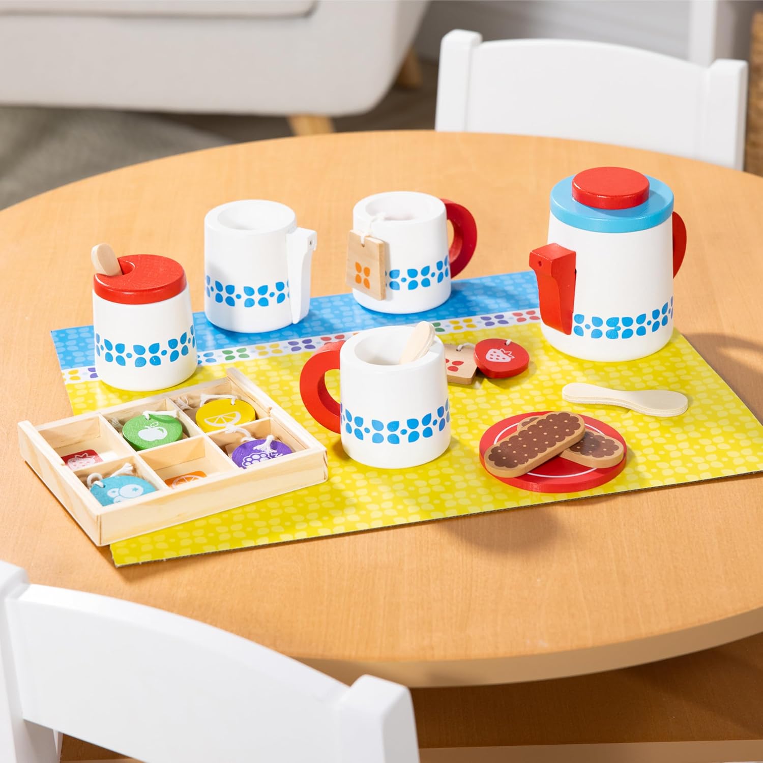 Melissa & Doug Steep & Serve Wooden Toy Tea Set | Wooden Toys | Pretend Play | Wooden Food | 3+ | Gift for Boy or Girl-8