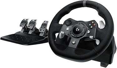 Logitech G G920 Driving Force Racing Wheel and Floor Pedals, Real Force Feedback, Stainless Steel Paddle Shifters, Leather Steering Wheel Cover for Xbox Series X|S, Xbox One, PC, Mac - Black