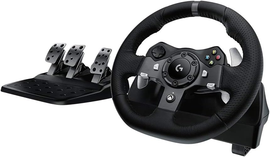 Logitech G G920 Driving Force Racing Wheel and Floor Pedals, Real Force Feedback, Stainless Steel Paddle Shifters, Leather Steering Wheel Cover for Xbox Series X|S, Xbox One, PC, Mac - Black-0