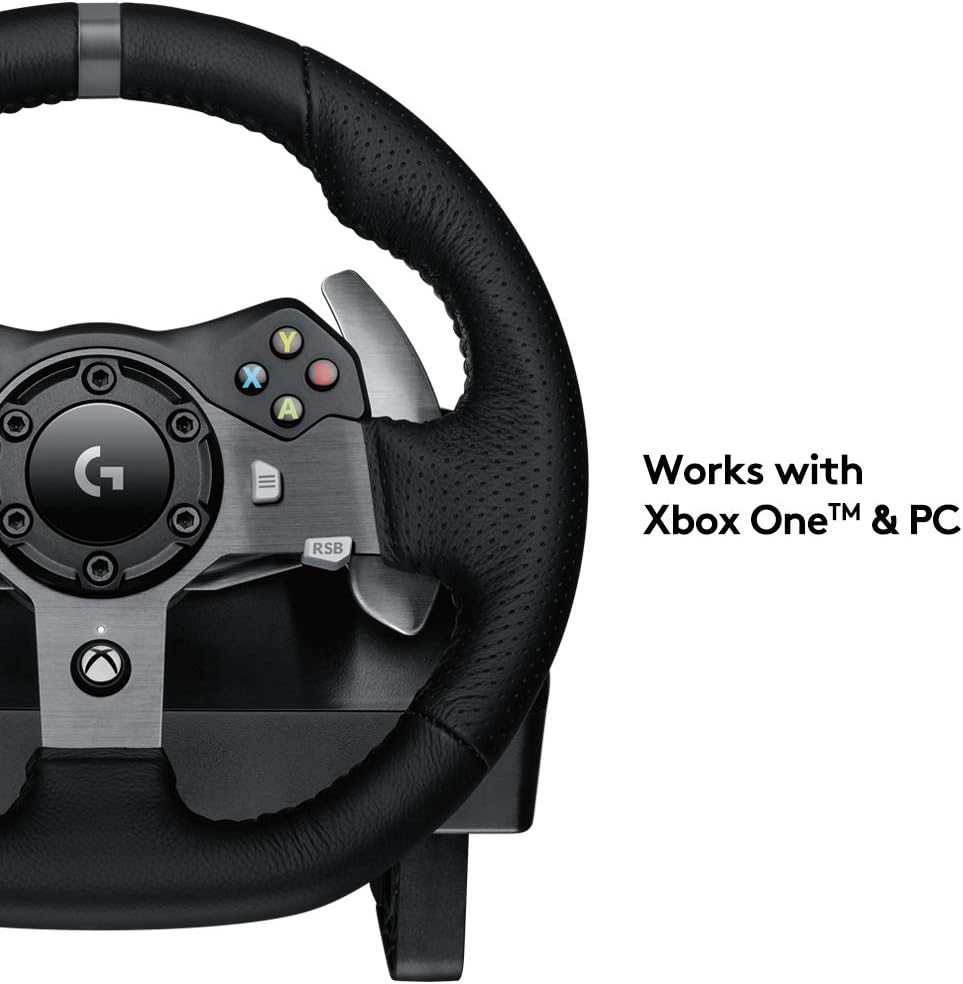 Logitech G G920 Driving Force Racing Wheel and Floor Pedals, Real Force Feedback, Stainless Steel Paddle Shifters, Leather Steering Wheel Cover for Xbox Series X|S, Xbox One, PC, Mac - Black-2