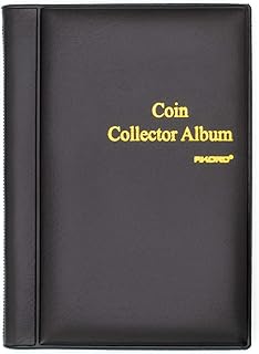 AKORD Coin Collectors Collecting Album 120 Coin Holders, Black