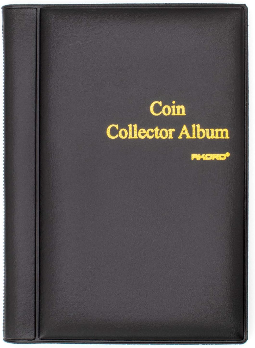 AKORD Coin Collectors Collecting Album 120 Coin Holders, Black-0