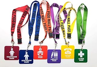 GIFTEXPRESS Hall Pass Lanyards and School Passes (6)