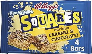 Kellogg's Rice Krispies Squares Chocolate Caramel Snack Bars Box, 4 x 36g