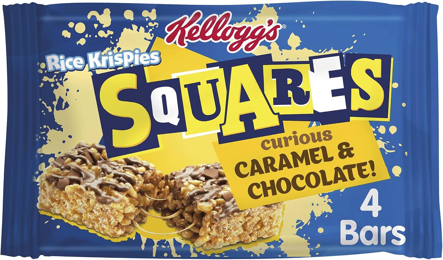 Kellogg's Rice Krispies Squares Chocolate Caramel Snack Bars Box, 4 x 36g-0