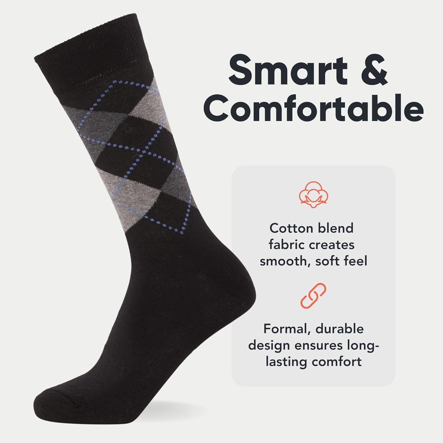 FM London (12-Pack Smart Mens Socks - Breathable Plain, Patterned, & Black Socks Men - Cotton Socks Men Suitable for Work and Casual Wear - Soft, Insulated Mens Ankle Socks with Reinforced Heel & Toe-1