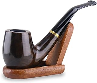 Joyoldelf Tobacco Pipes, Handmade Ebony Wooden Smoking Pipe with Box Perfect for Beginner Pipe Kit for Smoking with Gift Set