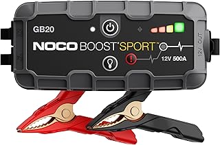 NOCO Boost Sport GB20 500A UltraSafe Car Jump Starter, Jump Starter Power Pack, 12V Battery Booster, Portable Powerbank Charger, and Jump Leads for up to 4.0-Liter Petrol Engines