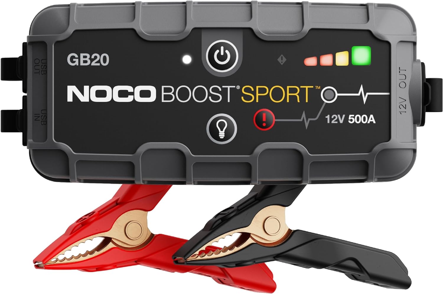 NOCO Boost Sport GB20 500A UltraSafe Car Jump Starter, Jump Starter Power Pack, 12V Battery Booster, Portable Powerbank Charger, and Jump Leads for up to 4.0-Liter Petrol Engines-0