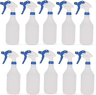 DCS Pack of 10 Plastic Water Spray Bottles for Cleaning 750ml – Hand Trigger Empty Spray Bottles for Gardening and Home Cleaning – Heavy duty Industrial Refillable Mist Spray Bottles (Blue)