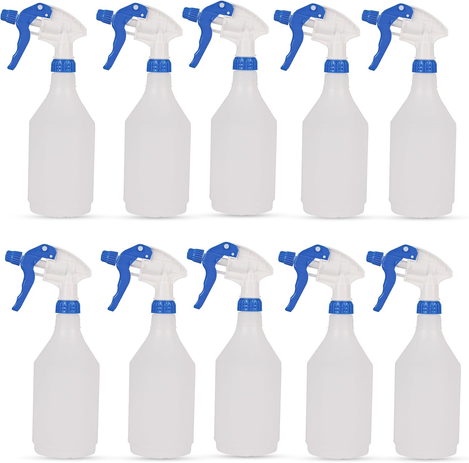 DCS Pack of 10 Plastic Water Spray Bottles for Cleaning 750ml – Hand Trigger Empty Spray Bottles for Gardening and Home Cleaning – Heavy duty Industrial Refillable Mist Spray Bottles (Blue)-0