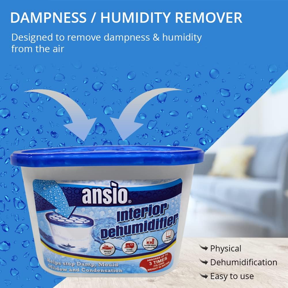 ANSIO Dehumidifier 500ml Pack of 10 Condensation Remover Moisture Absorber Dehumidifiers for Damp, Mould, Moisture in Home, Kitchen, Wardrobe, Bedroom-1