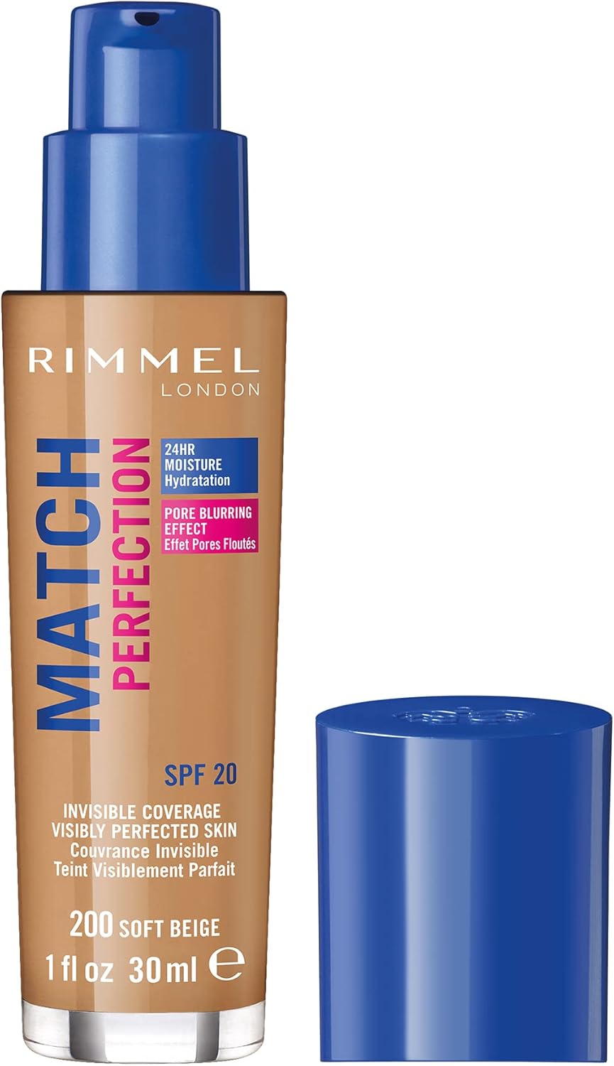 Rimmel Match Perfection Foundation SPF20, 200 Soft Beige-0