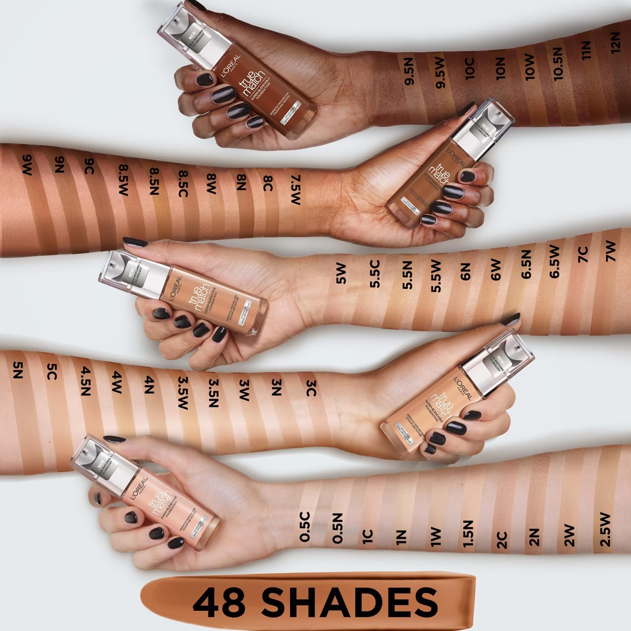 L'Oreal Paris True Match Liquid Foundation, Skincare Infused with Hyaluronic Acid, SPF 17, Available in 40 Shades, 1.W Golden Ivory, 30 ml-5