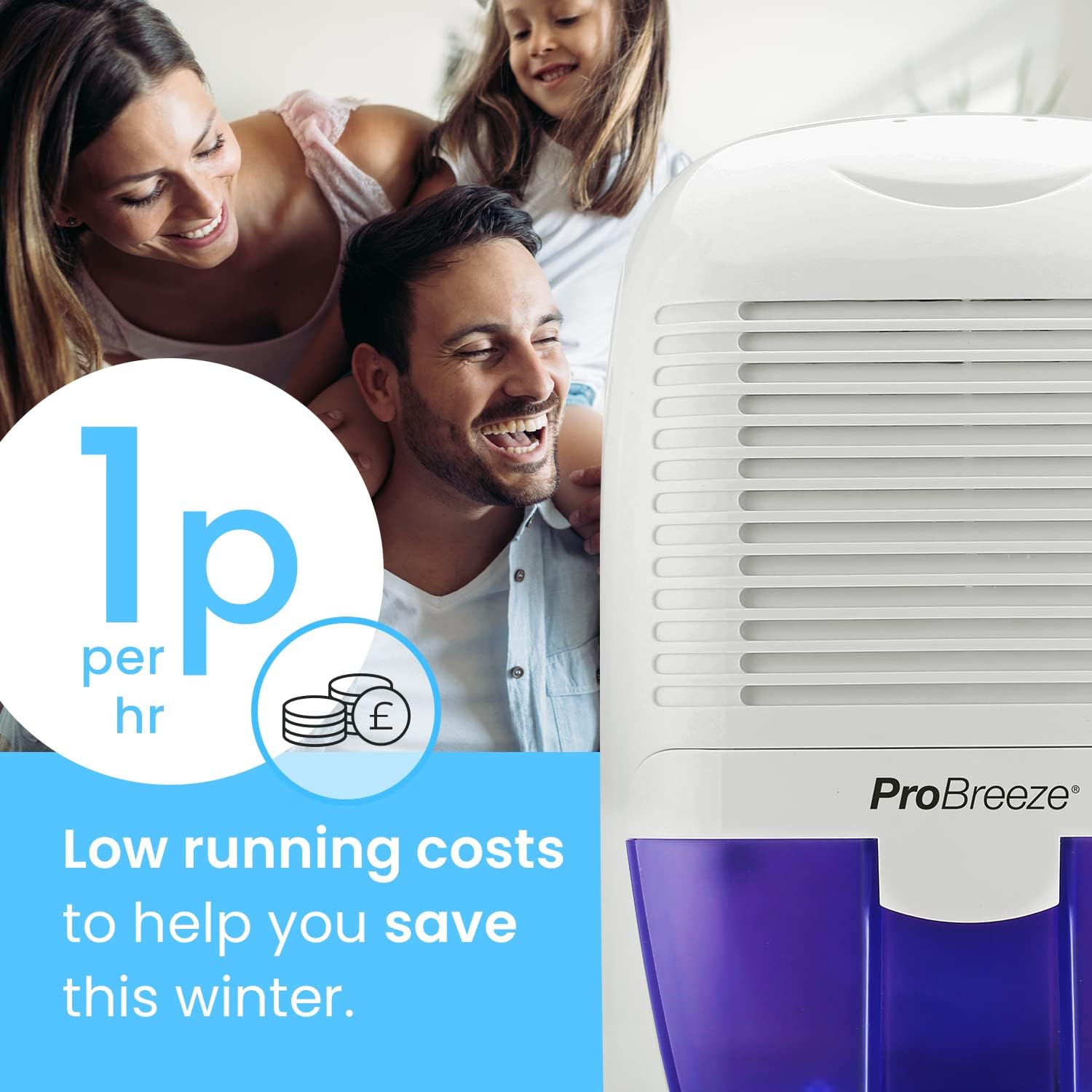 Pro Breeze Dehumidifier 1500ml Portable Air Dehumidifier for Damp, Mould, Moisture in Home, Kitchen, Bedroom, Caravan, Office, Garage, Bathroom, Basement-1