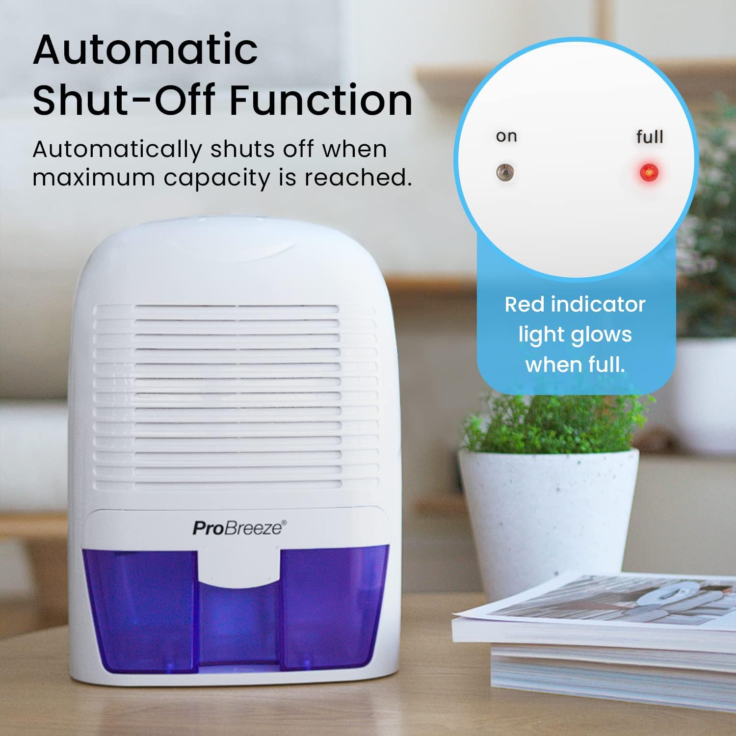 Pro Breeze Dehumidifier 1500ml Portable Air Dehumidifier for Damp, Mould, Moisture in Home, Kitchen, Bedroom, Caravan, Office, Garage, Bathroom, Basement-6