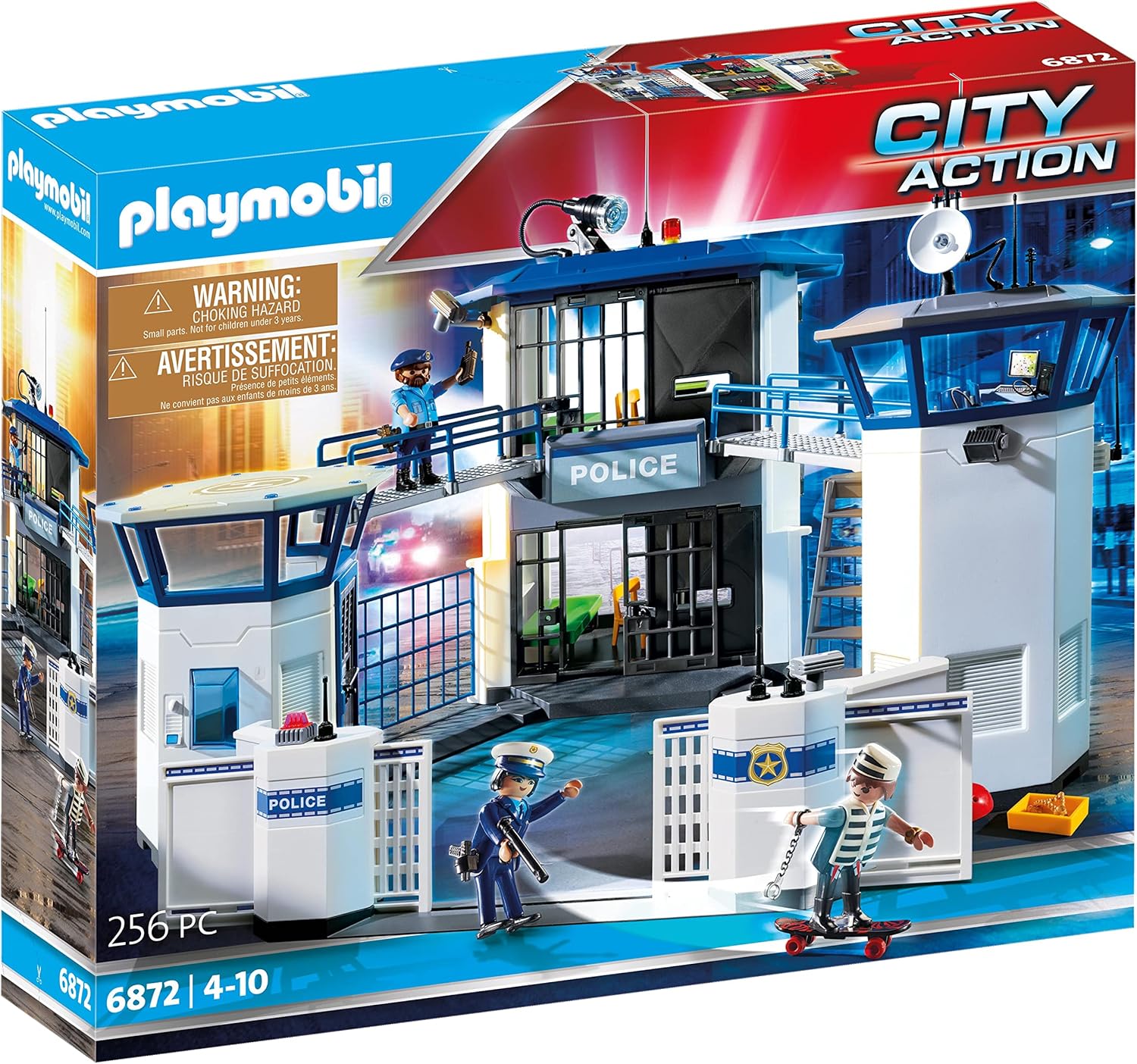 Playmobil 6872 City Action Police Headquarters with Prison, police gifting toy, fun imaginative role-play, playsets suitable for children ages 4+-0