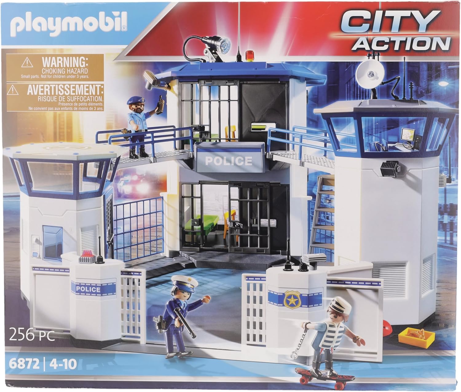 Playmobil 6872 City Action Police Headquarters with Prison, police gifting toy, fun imaginative role-play, playsets suitable for children ages 4+-5