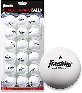 Franklin Sports Ping Pong Balls - Official Size + Weight White 40mm Table Tennis Balls - One Star Professional Ping Pong Balls - Durable High Performance Ping Pong Balls - White - 18 Pack