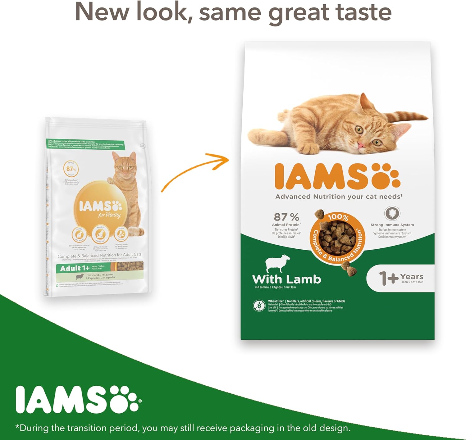 IAMS Complete Dry Cat Food for Adult 1+ Cats with Lamb 3 kg-2