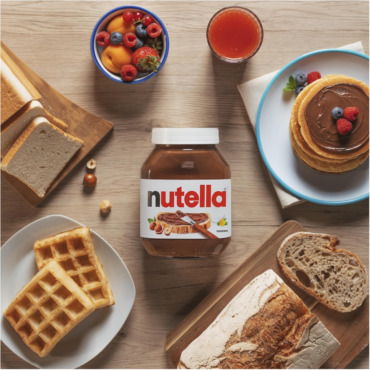 Nutella Hazelnut Chocolate Spread 1kg, Family Portion for Breakfast, Pancakes, Party Food, Unique Recipe and an Unmistakable Taste-2